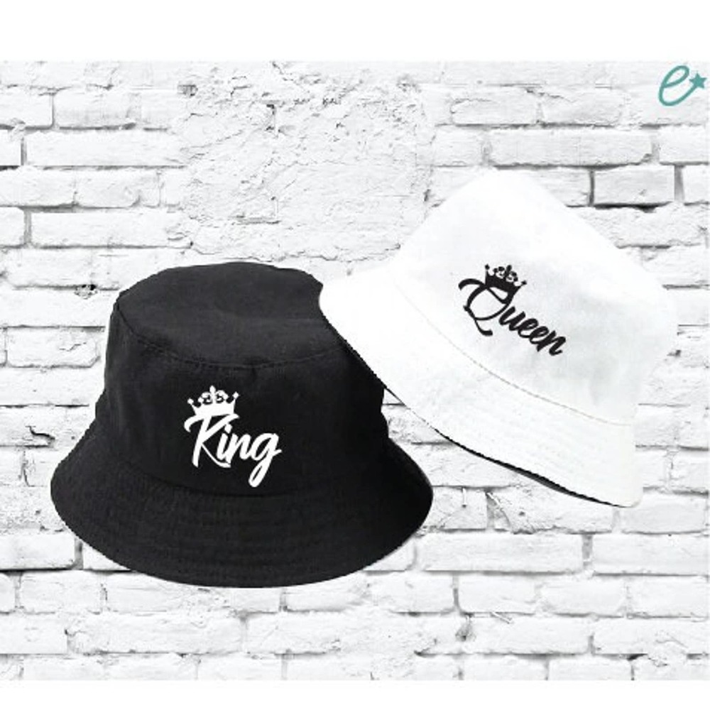 King and Queen Bucket Hats Embroidered Hat Sun Protection